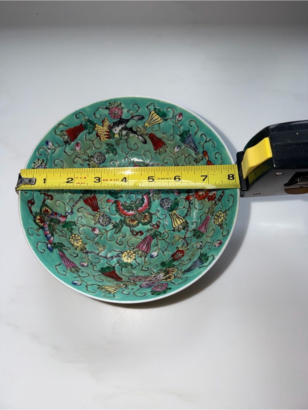 Chinese Famille Rose Turquoise Butterfly Bowl - Picture 5 of 10